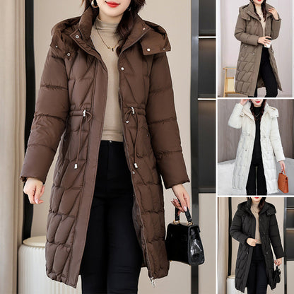Sienna | Women's Hooded Longline Quilted Puffer Winter Coat