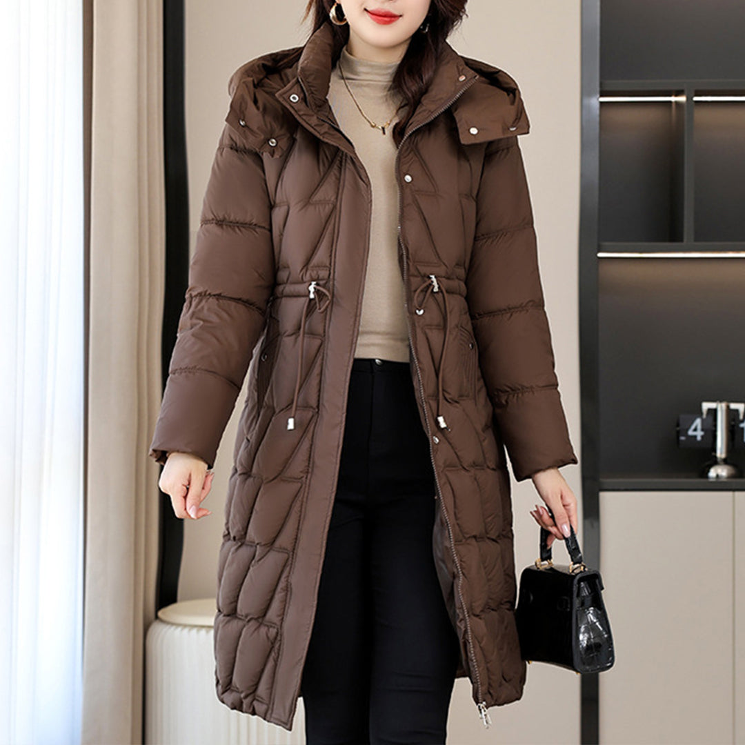 Sienna | Women's Hooded Longline Quilted Puffer Winter Coat
