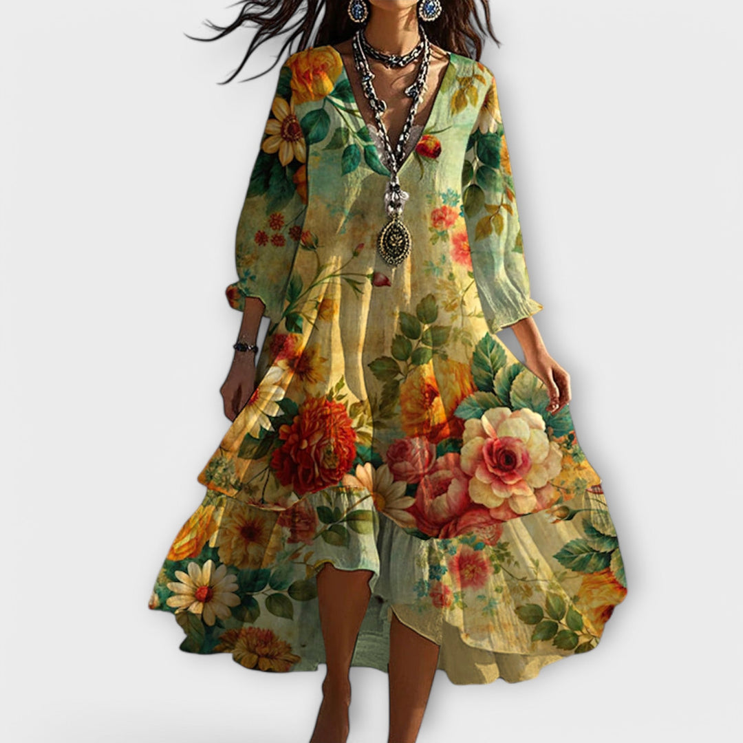 Salome | Women's Summer Floral Midi Dress