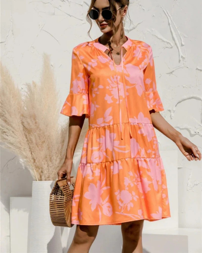 Orange Blumen-Print