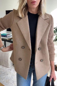 Suman | Women's Knitted Ribbed Sleeve Blazer Jacket