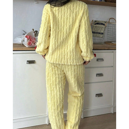 Teagan | Women's Cozy Ruffle-Trim Cherry Two-Piece Pyjama Set
