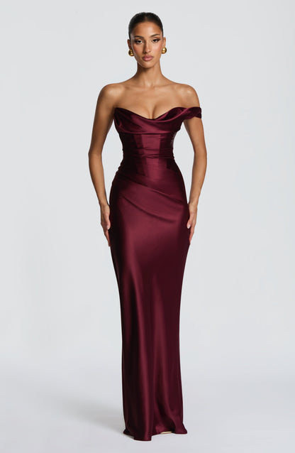Eloise | Women's One Shoulder Satin Evening Dress