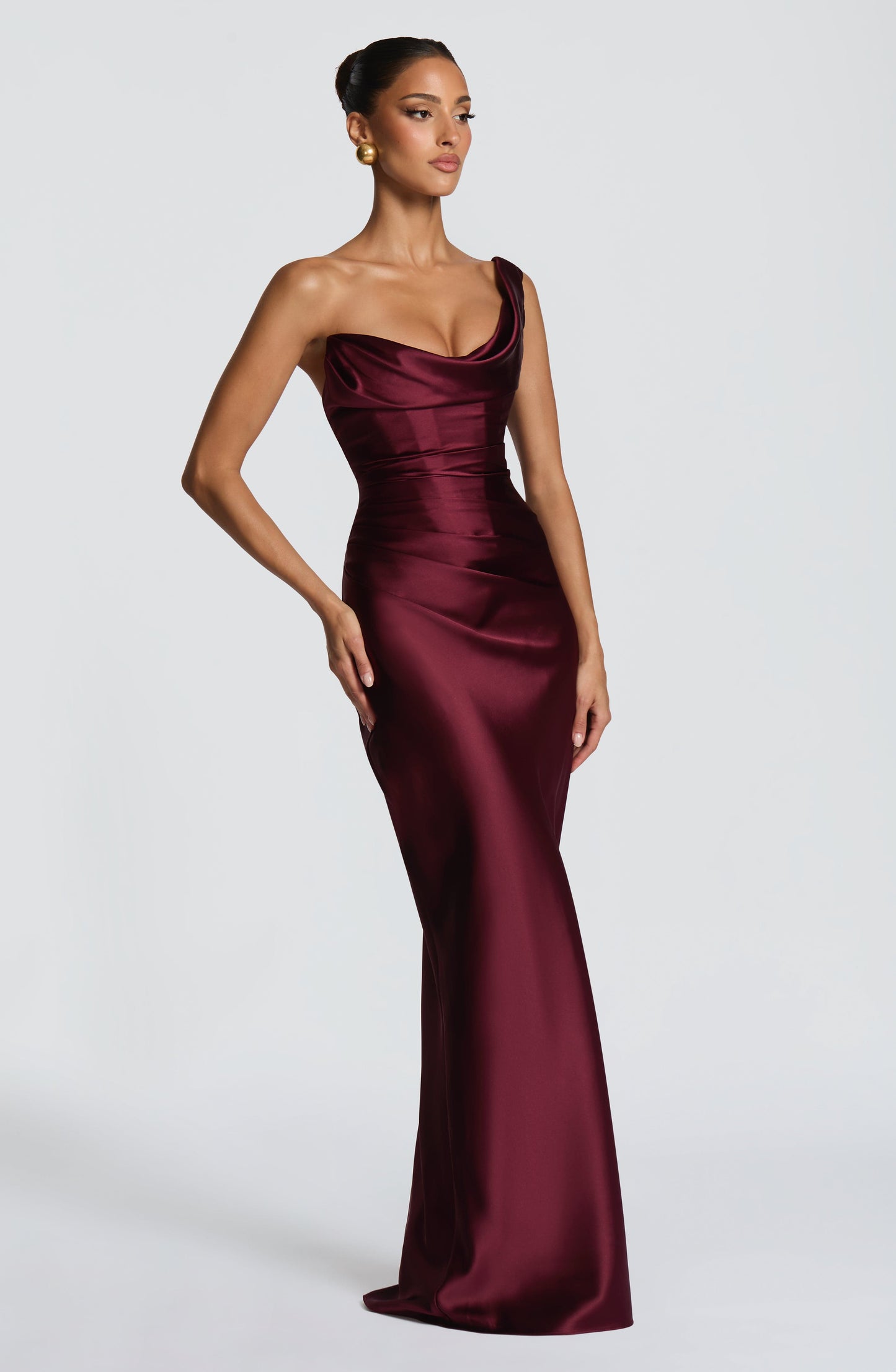 Eloise | Women's One Shoulder Satin Evening Dress