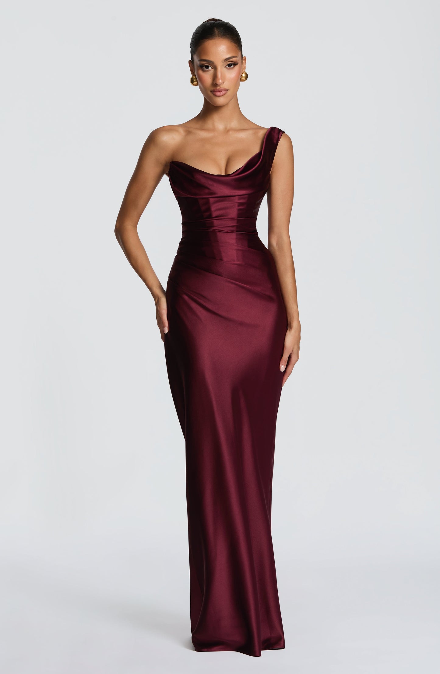 Eloise | Women's One Shoulder Satin Evening Dress