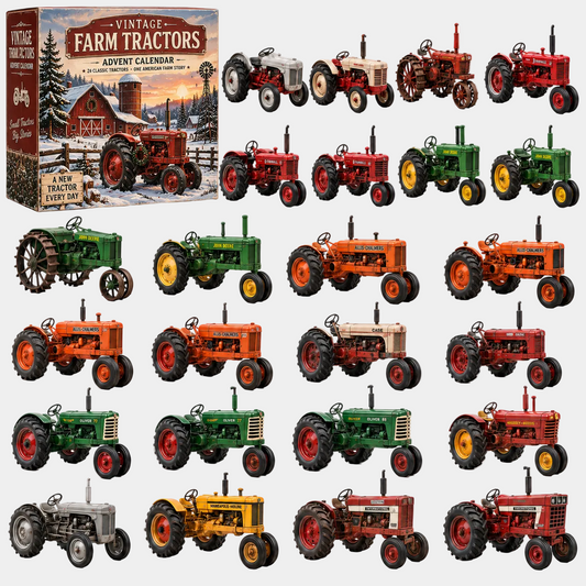 Vintage Tractor Advent Calendar with 24 Classic Farm Models
