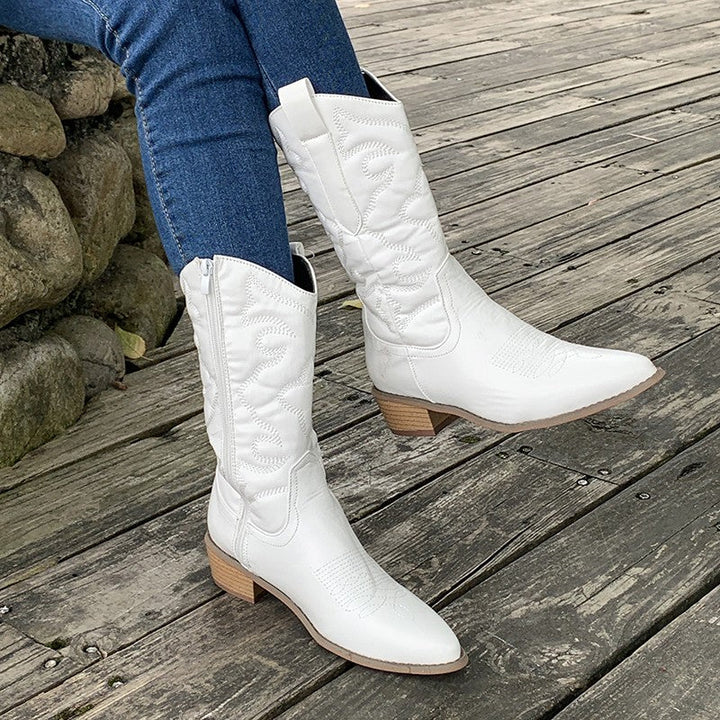 Ellie | Women’s Elegant Zipper Cowboy Boots