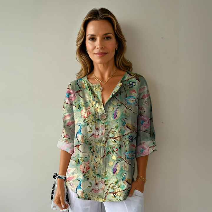 Hannah | Women's Casual Lightweight Printed Blouse