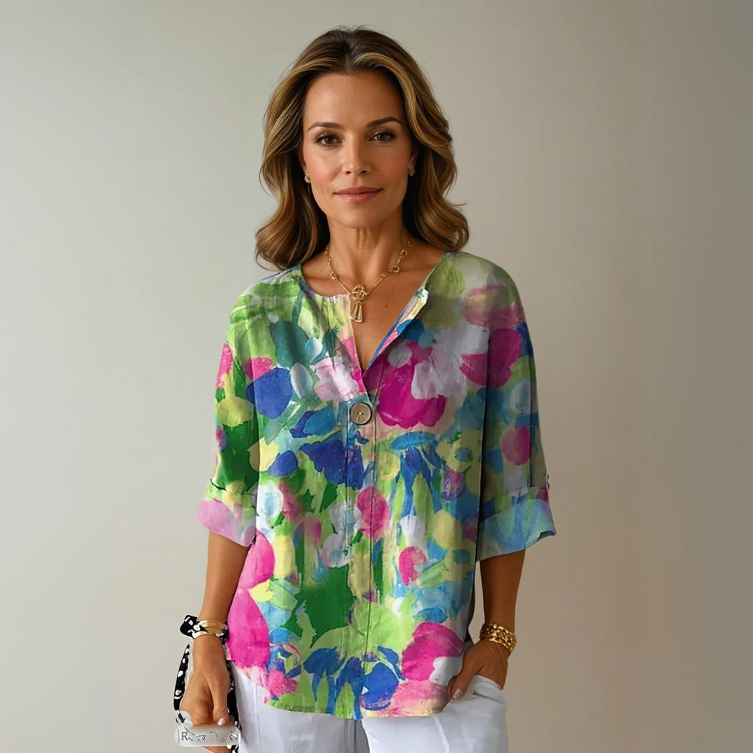 Hannah | Women's Casual Lightweight Printed Blouse