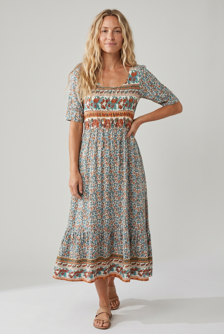 Ricarda | Women's Summer Printed Boho Midi Dress