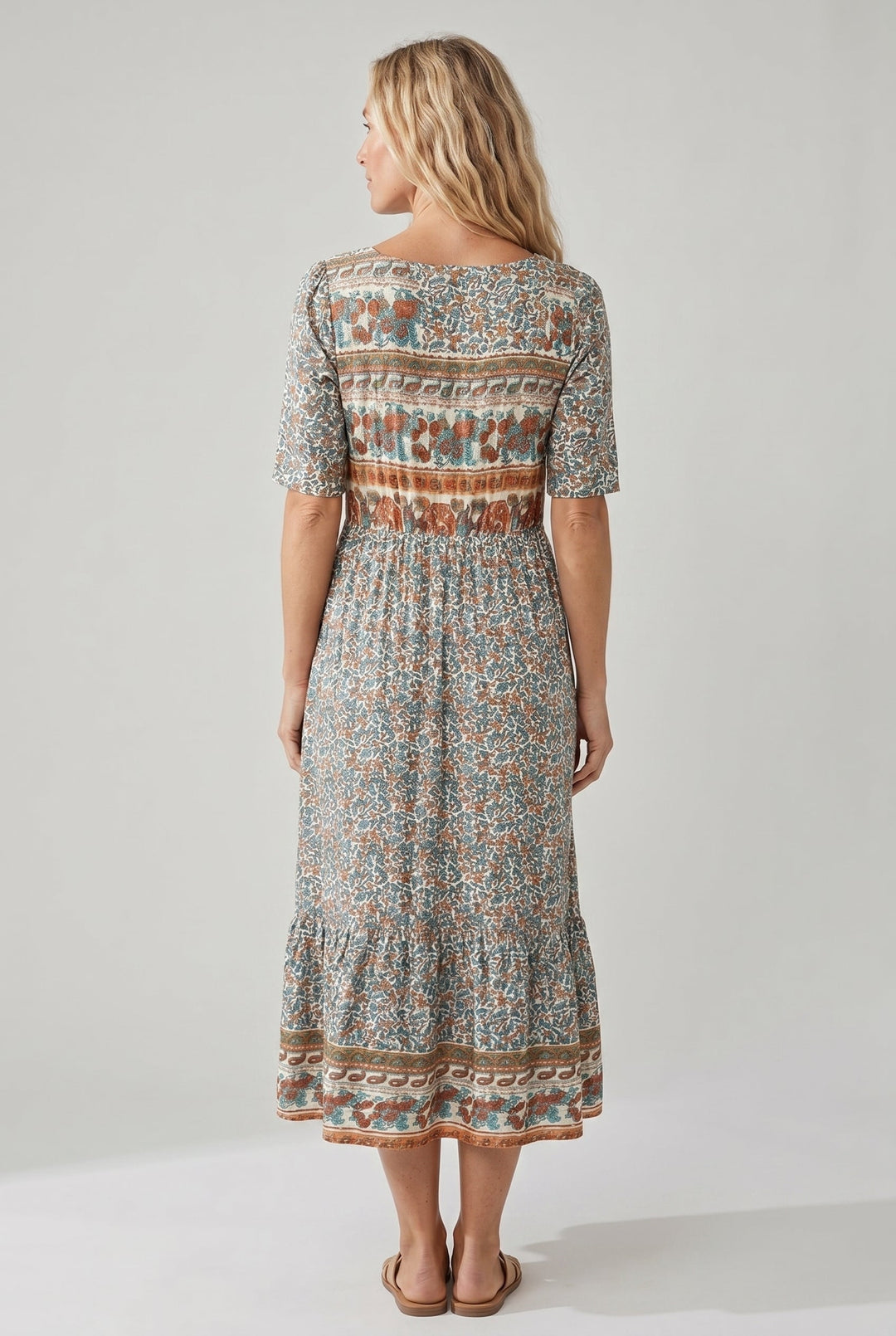 Ricarda | Women's Summer Printed Boho Midi Dress