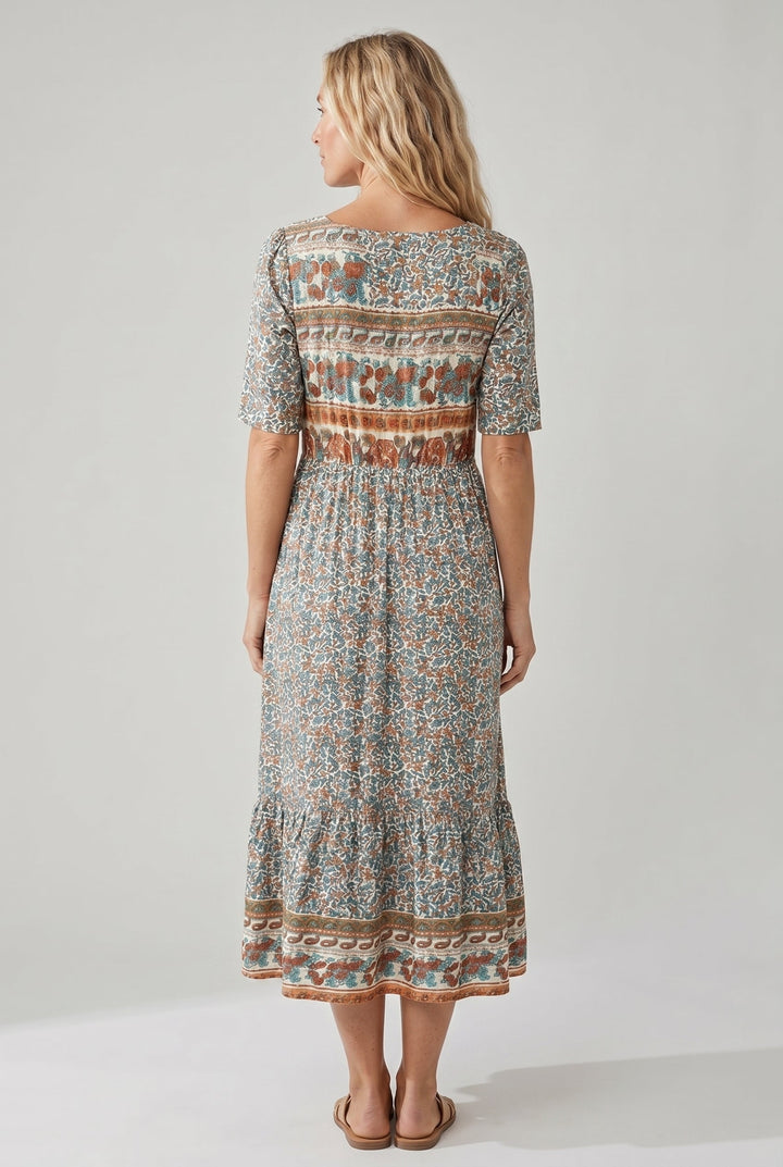 Ricarda | Women's Summer Printed Boho Midi Dress