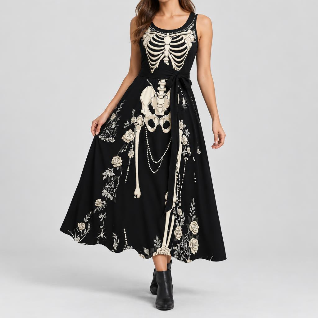 Women's Halloween Skeleton Costume Dress