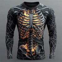 Theodore | Men's Flame Skeleton Halloween Long-Sleeve Shirt